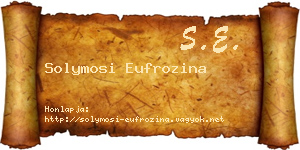 Solymosi Eufrozina névjegykártya